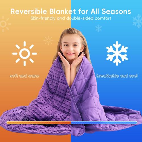 yescool Purple Weighted Blanket 5 Pounds, Blanket Gifts for Girls, Small Weighted Throw Blankets Washable Heavy Blankets, Winter Weighted Comforter for 40-70lbs, 36 * 48in