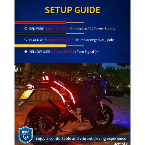 DUOFU365 DRL Led Light for Car, Switchback Led Strip Light (2Pcs 24'')