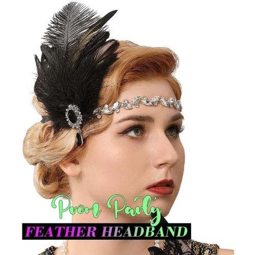 1920s Flapper Headpiece Black Flapper Accessories Gatsby Headpiece For Women