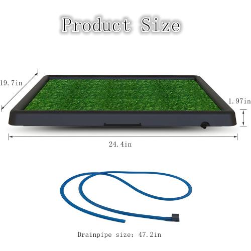 Portable Drainage Pet Urinal,Toilet,Grass Mat.,Potty Grass, Urinal Containing, Toilet Substitute,Puppy Turf,Suitable Size for Most Dogs,Dogs Cushions. 25 * 20 * 2 Inches.