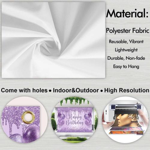 Sensfun Purple Happy Birthday Backdrop Banner Shiny Glitter Balloon Photography Background for Women Girls Sweet 16 18th 21st 30th Birthday Party Decorations Banner Photo Booth Props 6x4ft