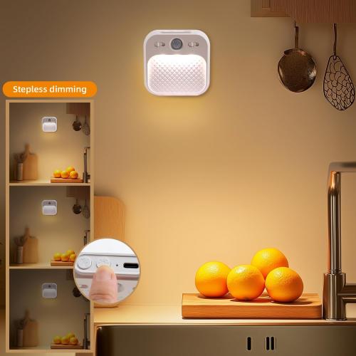 Led Night Light with Motion Detector 2 Pack, Cabinet Light Dimmable with Timer Function, Staircase Lighting 3 Color Temperature 3000/4500/6000K, Hallway Light Rechargeable 600mAh for Children's Room