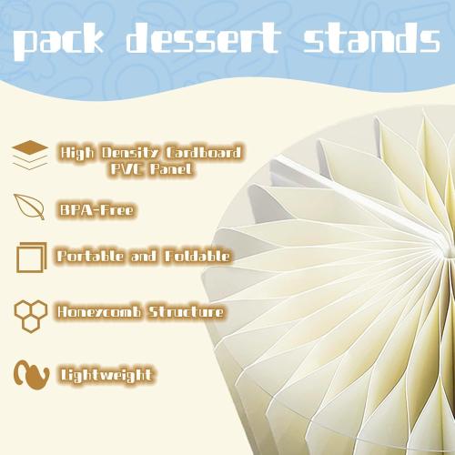 Buffet Risers Food Risers for Display Party Included 4 Sizes Foldable Buffet Risers with Acrylic and Mini Signs for Party Pedestal Cake Stand Set Catering Dessert Jewelry Collectibles Boxes