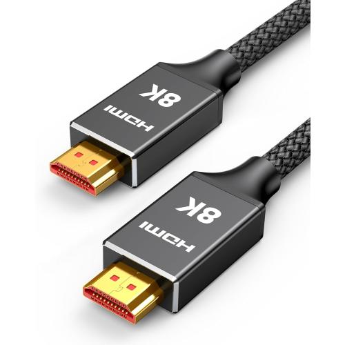 Capshi 2ft 8K 4K@120Hz HDMI Cable 2.1, 48Gbps High Speed Cord for PS5/4, TV, Gaming Console, Monitor, 8K@60Hz, 2K@240Hz, 144Hz, Support HDR, eARC, DTS:X, HDCP 2.2 & 2.3, Braided, Black