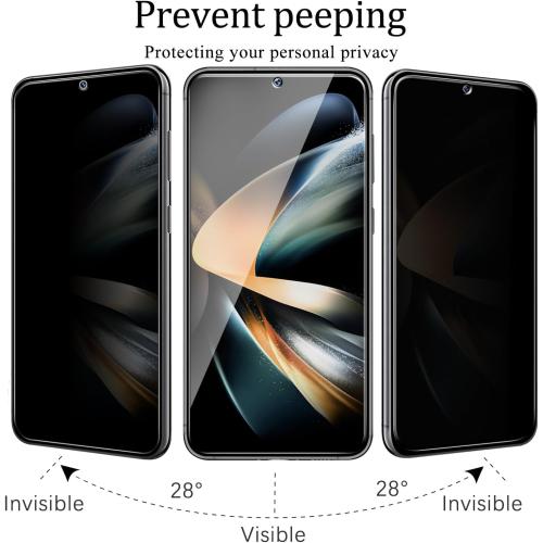KAREEN 2 Pack Privacy Screen Protector for Samsung Galaxy S23 5G 6.1-inch | Anti Spy Private Tempered Glass Film, Support Fingerprint Unlock, Anti-Scratch, Bubble Free