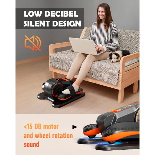 Under Desk Elliptical Machine, Electric Ellipse Leg Exerciser for Senior, 12 Adjustable Speeds Quiet and Portable Seated Pedal Exerciser for Training with Remote Control