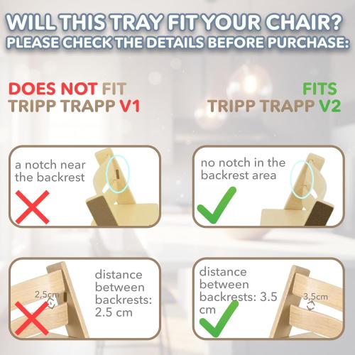 Replacement Tray & Cover for Stokke Tripp Trapp Highchair | Combo of Matte White Tray   Clear Cover for Easy Cleaning & Strong Suction