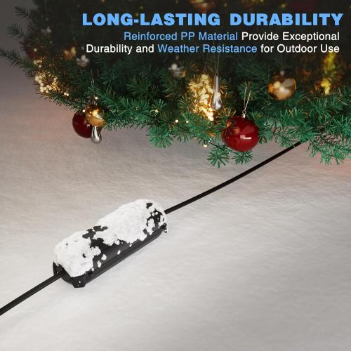 Flemoon [3 Pack] Outdoor Extension Cord Safety Cover with Waterproof Seal, Weatherproof Electrical Connection Box to Protect Outdoor Outlet, Plug, Socket, Christmas Holiday Decoration Light, Black