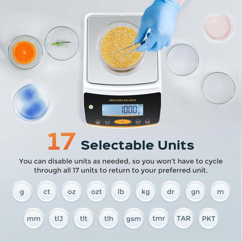 Bonvoisin Lab Scale - 5000g x 0.01g, Rechargeable Digital Scale with RS232 Interface, 0.01g Accuracy