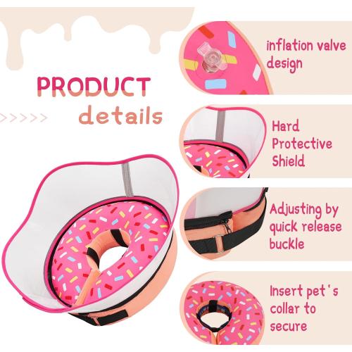 Supet Raised Inflatable Dog Cone Collar to Stop Licking, Soft Dog Cone Alternative After Surgery, Doggie Neck Donut Collar for Small Medium Large Dogs