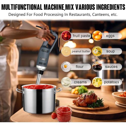 VONCI 500W Commercial Immersion Blender, 16 SUS 304 Removable Shaft, Heavy Duty Power Hand Mixer with Variable Speed 6000-20000RPM, Professional Electric Stick Blender for Restaurant Kitchen Use.