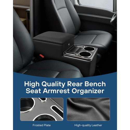 Center Console Between Seat with Lock, Cup & Phone Holder, Regular | Center Console for Truck, Van, Minivans, Motorhome, Truck Organizer with Cup & Phone Holders