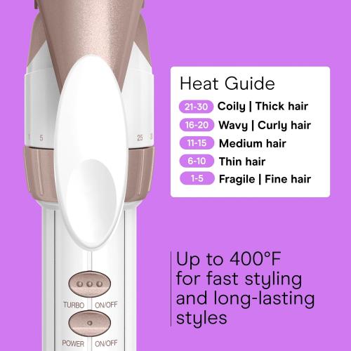 Conair Double Ceramic 1-Inch Curling Iron, 1-Inch Barrel Creates Classic Curls, Hair Curler for Use on Short, Medium, & Long Hair, White/Rose Gold