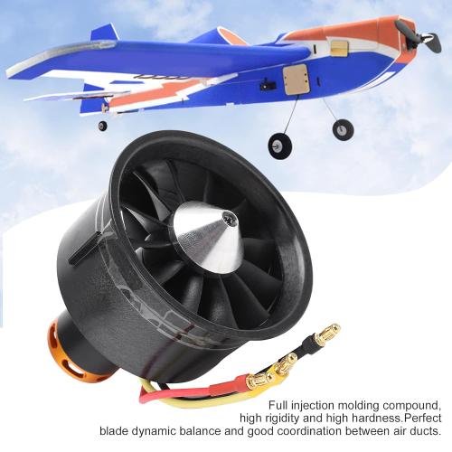 QF2822 64mm 12 Blade EDF Set, 3500KV Brushless Motor 3-6S Lipo (1200W/100A) for RC Jet Ducted Fan Upgrade