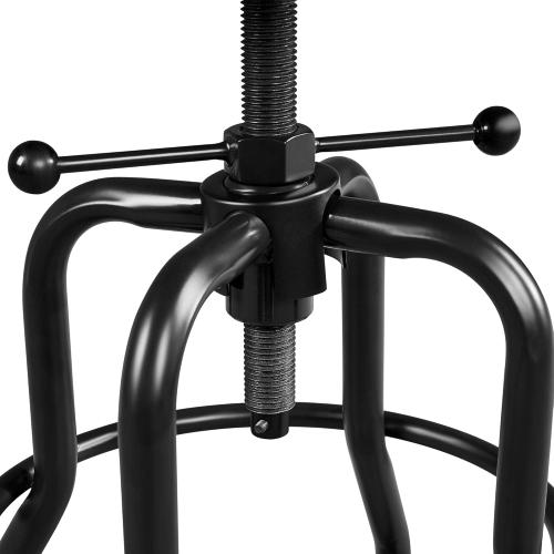 Yaheetech Industrial Vintage Counter Height Adjustable Bar Stool Rustic Metal Bar Stool with Round Wood Seat Kitchen/Dining/Cafe Chair 20-27 Inch Tall, Brown, 2PCS