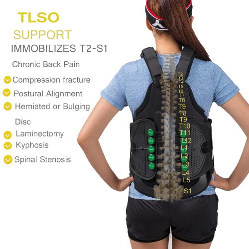 Size XXL TLSO Thoracic Full Back Brace for Men Women for Kyphosis, Post Op Recovery, Compression Fractures, Scoliosis, DDD, Herniated Discs, Adjustable Thoracic Lumbar Spine Support(Size XXL)