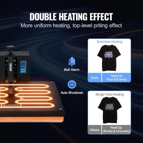 VEVOR Heat Press 1700W Power Heat Press Machine, Fast Heating, High Pressure Heat Press Machine for T-Shirt, Digital Industrial Sublimation Printer for Heat Transfer Vinyl, Easy to Use, Black