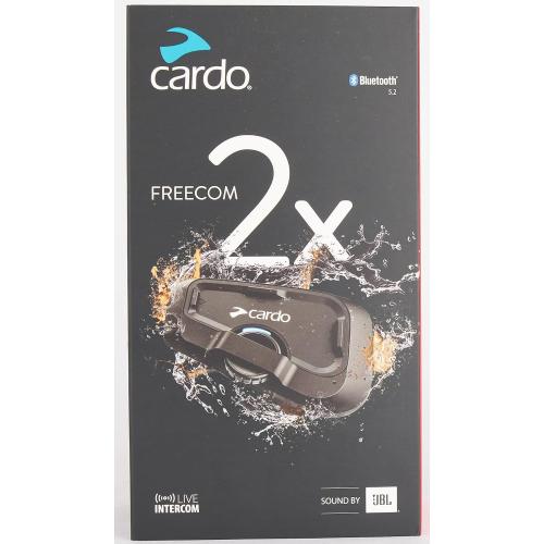 Cardo Systems FREECOM 2X Motorcycle 2-Way Bluetooth Communication System Headset - Black, Single Pack