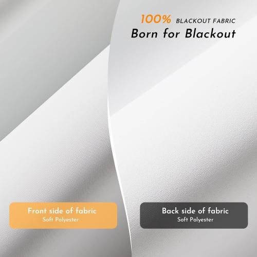 Persilux Cordless Blackout Roller Shades for Windows, Pull Down Blinds With Valance, Thermal Insulated Fabric, UV Protection for Home and Bedroom (White, 41 W x 72 H)