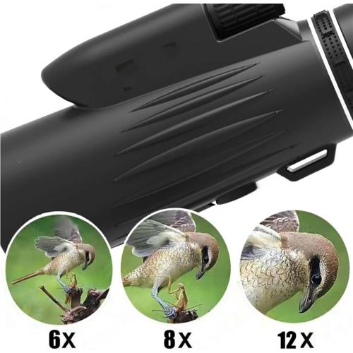12X50 HD Monocular Telescope with Bak4 Prism, Bird Watching, Includes Mobile Phone Clip & Tripod - Perfect for Outdoor Adventures