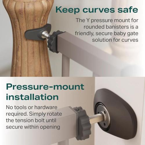 Cumbor 29.7-40.6 Baby Gate for Stairs, Mom's Choice Awards Winner-Dog Gate for Doorways, Pressure Mounted Auto-Close Pet Gates for Dogs Indoor, Safety Child Gate with Easy Walk Thru Door, Brown