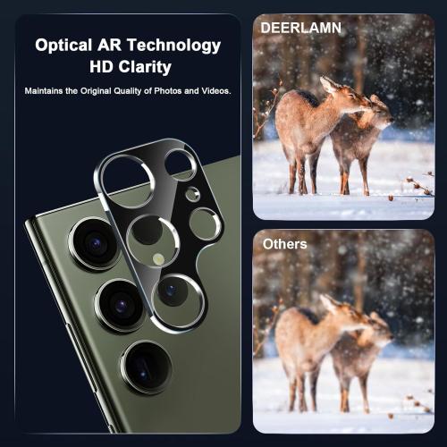 DEERLAMN Camera Lens Protector for Samsung Galaxy S25 Ultra(6.9 Inch),9H Hardness Anti Scratch Easy Installation Tempered Glass [3-Packs] - Black