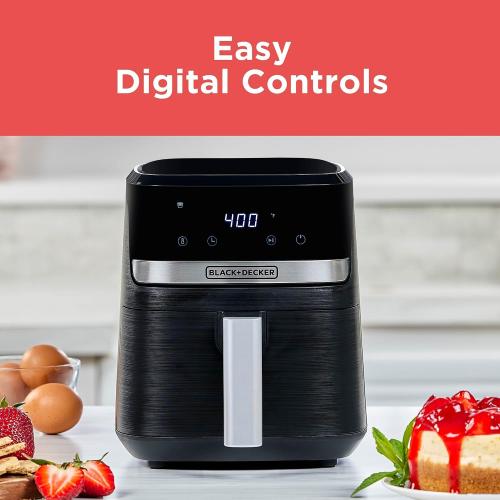 BLACK DECKER Purifry 2QT Air Fryer, Crispy Deep Fried Taste without the Fat, Plus Bake, Dehydrate, and Keep Food Warm, Digital Touchscreen and Auto Shut-Off‼️light dirt‼️