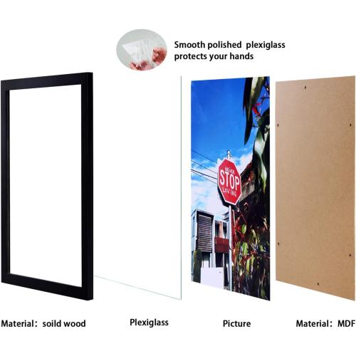 12x18 Inch Picture Frame Poster Frames Set of 2,Made of Soild Wood Wall Mount Vertically or Horizontally 12 x 18 Photo Frame Black