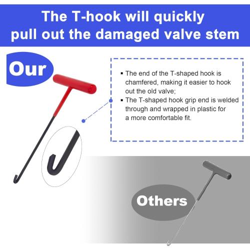 Quick Change Tire Valve Tool Kit,Tire Valve Stem Core Quickly Replacement Tool Kit,Perfect Tool for Replacing Leaky Valves in Cars,ATVs,Trucks,Motorcycles, etc.with 5 TR413 Valve,4-Way Valve Tool
