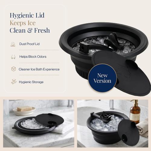 COLOR GREEN ❗❗Ice Face Bath Bowl – New Version with Breathing Tube & Hygienic Lid | Collapsible Silicone Facial Cold Plunge Bowl | Reduces Puffiness, Tightens Pores | Foldable & Portable