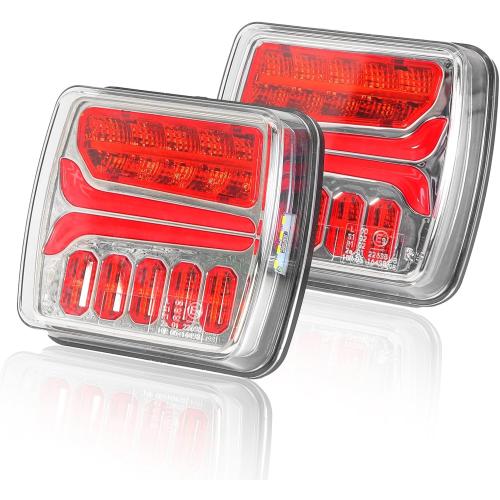 Magnetic Wireless Trailer Lights, Rechargeable LED Trailer Light for Towing Truck, Waterproof Tail Tow Lights Kit for RV Camper Boat Caravan, Portable Turn Signal Brake Running Stop