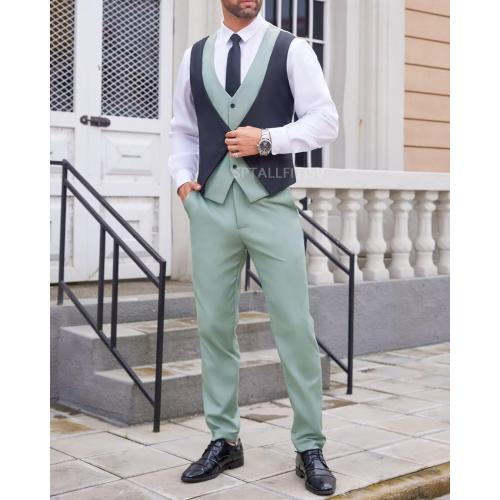 Size XL ..Men's Tuxedo 3 Piece Slim Fit Suits Blazer Jacket Layered Waistcoat and Pants Suit Set for Dinner Prom Wedding