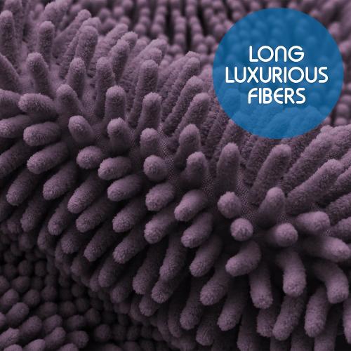 Nestl Bathroom Rugs, Chenille Bath Mat - Machine Washable Bath Mats for Bathroom Non-Slip Backing Rubber, Quick Dry Bathroom Mat - Purple Bath Rug, 20x32