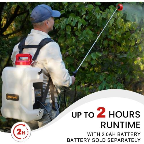 3Gallon Lawn Garden Sprayer Compatible with Milwaukee 18V Battery(Tool Only), Backpack Pump Sprayer, Translucent Water Tank, Adjustable Pressure, for Spraying Plants, Watering, Weeds, Cleaning