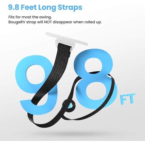 BougeRV RV Awning Pull Straps, 9.8FT (118 Inches) Upgraded RV Camper Awning Parts Pull Down Straps Fits for RV/Travel Trailer/Camper Awning RV Accessories (2 Pack)