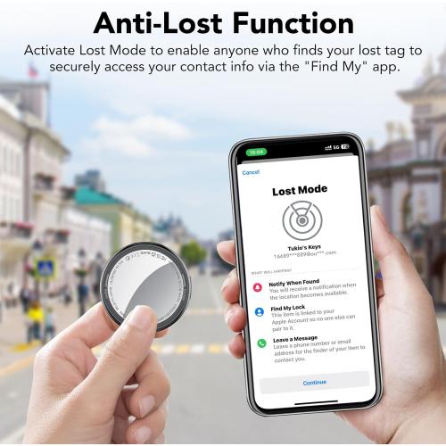 Air Tracker Tags-4 Pack (iOS Only), [Apple MFi Certified] Key Finder | Replaceable Battery Bluetooth Tracker Compatible with Apple Find My, Item Locator Smart Tag for Keys, Bag, Luggage and More