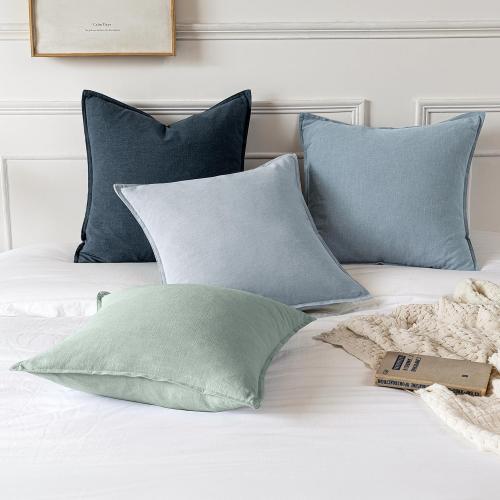 Size 18x18 Color Grey MIULEE Decorative Linen Pillow Covers 18x18 Inch Blue Grey ​Boho Farmhouse​ ​Neutral Couch Throw Pillows for Bed Pack of 2 Accent Coastal Modern Pillowcase Summer Sofa Livingroom Home Decor