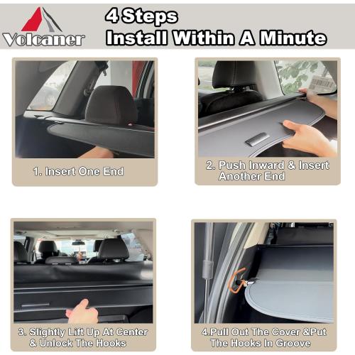 Cargo Cover for 2023-2025 2026 Honda CRV Accessories, (Carbon Fiber Texture) for Honda CRV 2023-2026 Accessories(Include Hybrid) Retractable Trunk Cover Shield Shade Privacy Screen for CR-V