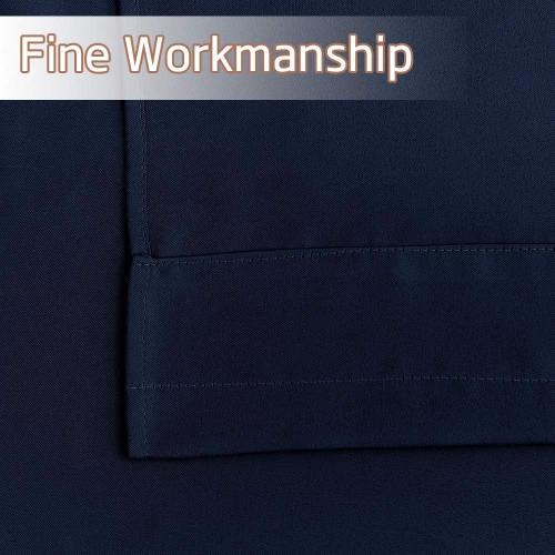 NICETOWN Cafe Short Curtains 24 Inch - Blackout Window Curtain Decorated Valance Tiers for Nursery/Half Window/Kitchen/Bathroom/Thanksgiving, Navy, 2 Pack, 29 Wide x 24 Length