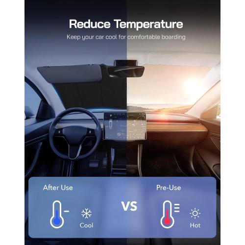 Pigenius Windshield Sun Shade for Toyota Prius & Prius Prime (Gen 5) 2023-2026, Fits LE XLE Limited, Premium Grey Leather Finish