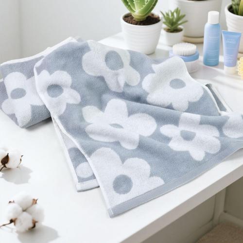Jacquotha Floral Hand Towels for Bathroom - 2 Pack Cotton Face Towels 13 x 28, Soft Decorative with Cute Daisy Prints for Guest Room, Kitchen Decor, Dusty Blue