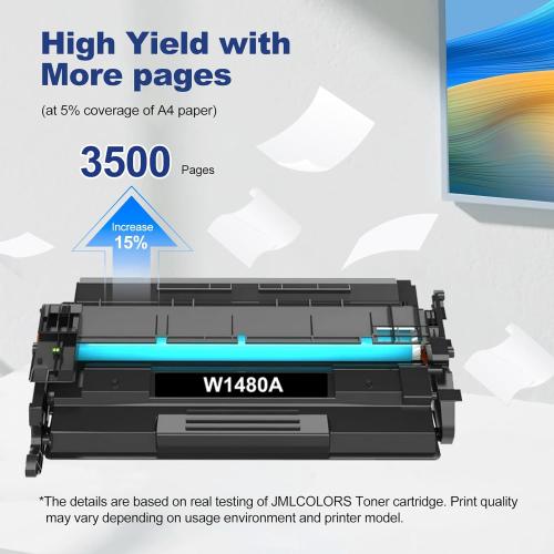 148A Toner Cartridge (with Chip) Compatible Replacement for HP 148A 148X W1480A W1480X Toner Cartridge Works with HP Pro 4001dw 4001dn 4001n MFP 4101fdw 4101fdn Printer (1 Black)