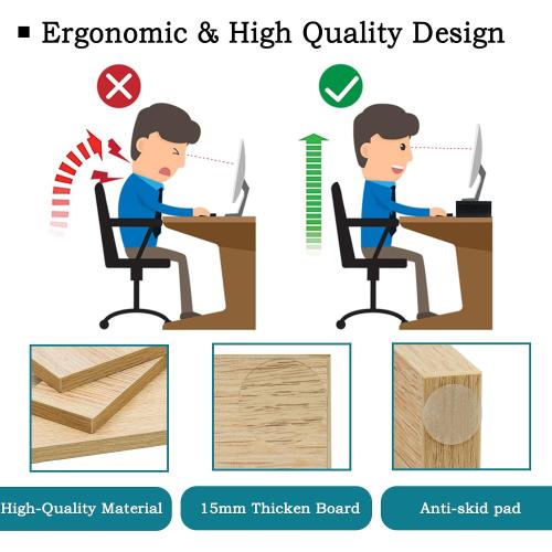 TEAMIX Wood Monitor Stand Riser-2 Packs, Maple