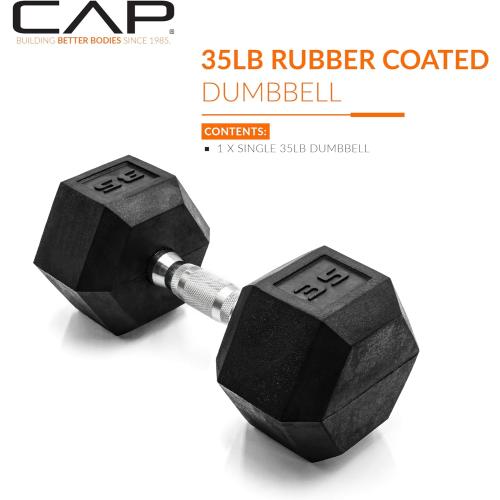 CAP Barbell Coated Hex Dumbbell Weight | Multiple Options
