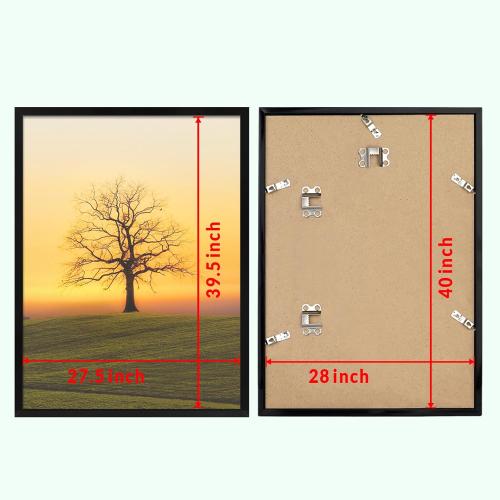 28x40 Picture Frame for Wall Display, 28x40 Black Picture Frame with Shatter Resistant Plexiglass, Stable and Sturdy 28 x 40 Poster Frame for Wall Display, Handpicked Gift Collection, 1 Pack