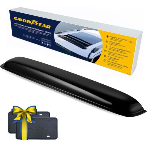 Goodyear Shatterproof Sunroof Wind Deflector 37.8, Tinted Sun and Moonroof Visor for Deflecting Noise, Rain, and Windy Weather, Car Accessories, Sun Shade Light Tint - GY004900