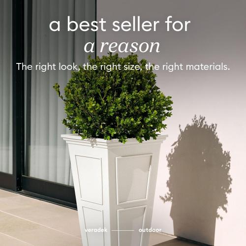 Veradek Brixton Series Planter - Tall Outdoor Planter with Shelf