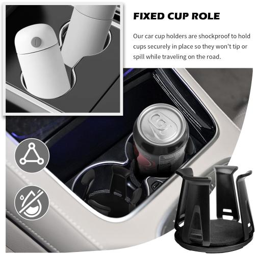 2PCS Car Cup Holder Insert,2026 Upgraded Cupholder Insert for Car with Adaptive Clamping Arm,Essential Self-Adhesive Automotive Cups Holders for Fixing Water Cups and Drinks