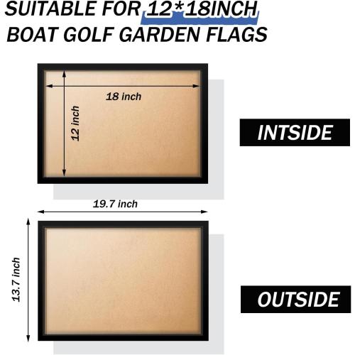 Marsui 2 Pieces Golf Flag Display Frames for 12'' x 18'' Golf Flag Compact Black Photo Frame, Flags Not Included, Frame Size 13.7 x 19.7 Inch