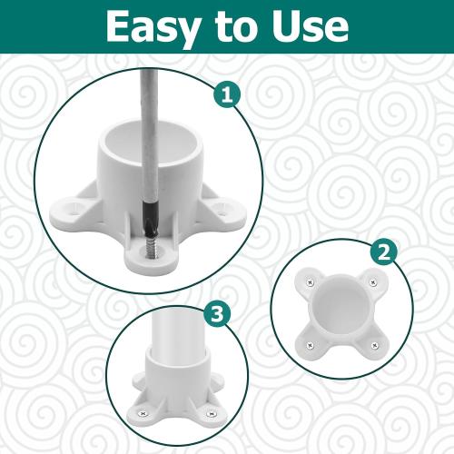 12Pcs 1Inch PVC Table Leg Cap Pipe Flange Fittings